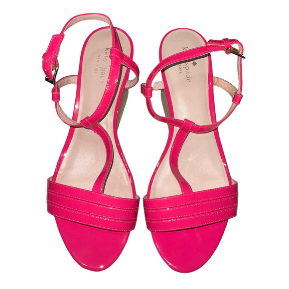 Kate Spade New York Patent Leather T-Strap Sandals Size: 10.5 - Picture 1 of 14